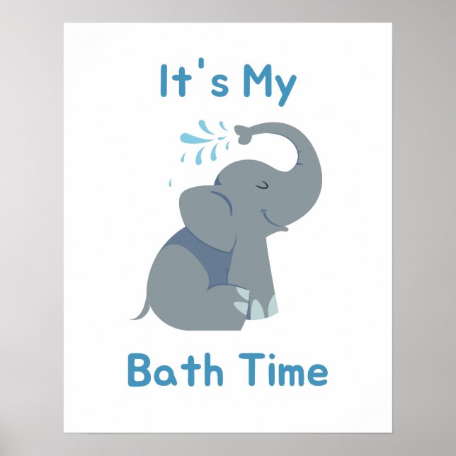 Poster Baby Elephant Bath Time (Frente)