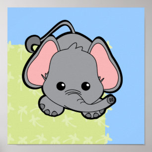 Poster Baby Elephant Cutie