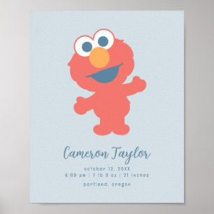 Poster Baby Elmo Estatísticas de Nascimento do Bebê