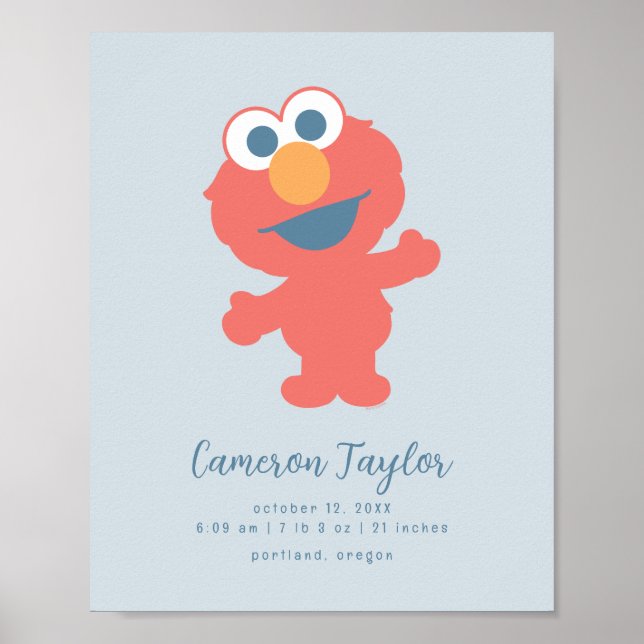 Poster Baby Elmo | Estatísticas de Nascimento do Bebê (Frente)