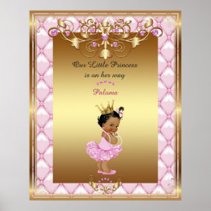 Poster Baby Girl, rosa, ouro, 16x20