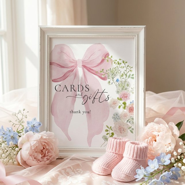 Poster Baby in Bloom Baby Shower Card Gifts Sign (Criador carregado)