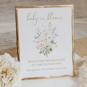 Poster Baby in Bloom Bouquet Bar Chá de Bebê