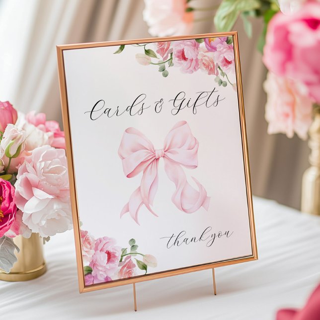 Poster Baby in Bloom Pink Bow Cards & Gifts (Criador carregado)