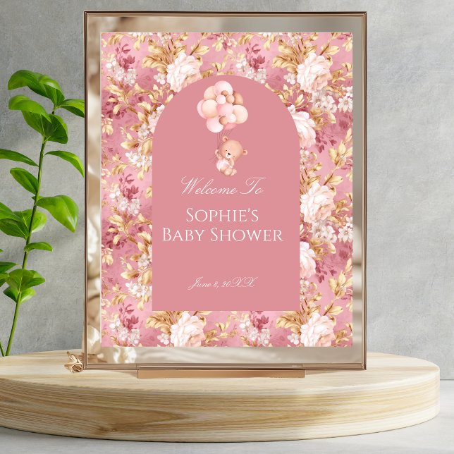 Poster Baby In Bloom Teddy Bear Welcome (Criador carregado)