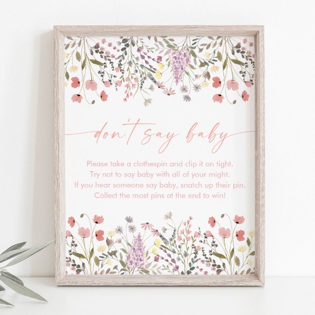 Poster Baby In Bloom Wildflower Não Diga Jogo de Bebê (Criador carregado)
