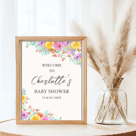 Poster Baby in Bloom Wildflowers Floral Baby Shower