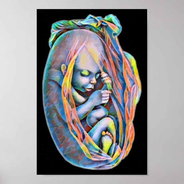 Poster Baby In The Womb Abstrato Anatomy Art (Frente)