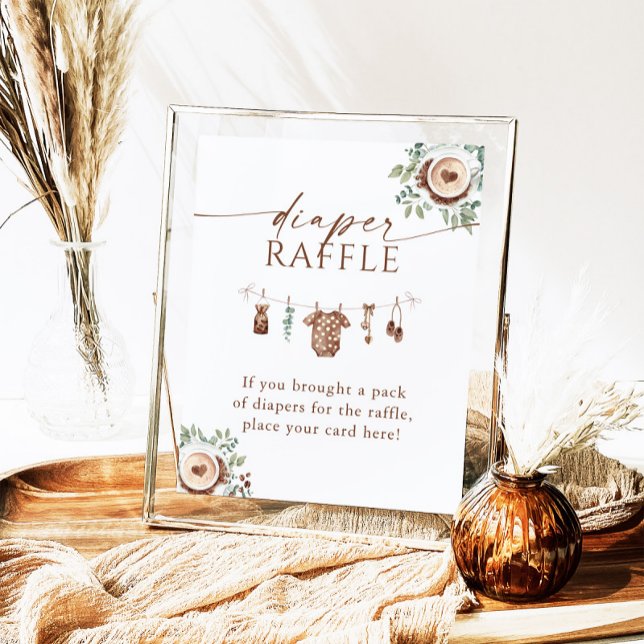 Poster Baby Is Brewing Coffee Baby Shower Diaper Raffle  (Criador carregado)