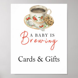Poster Baby is brewing coffee Cards and gifts baby shower