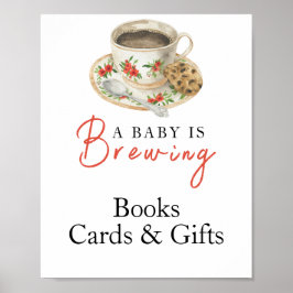 Poster Baby is brewing coffee Cards and gifts baby shower