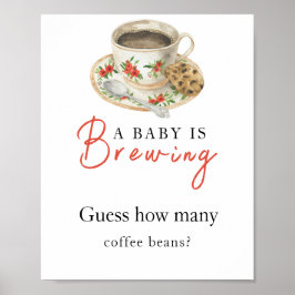 Poster Baby is brewing coffee How many coffee beans