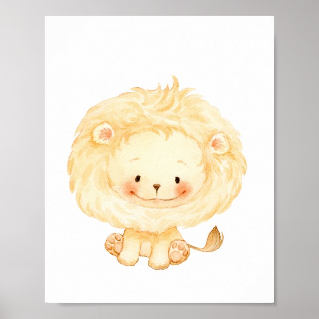 Poster Baby Lion Nursery Wall Art (Frente)