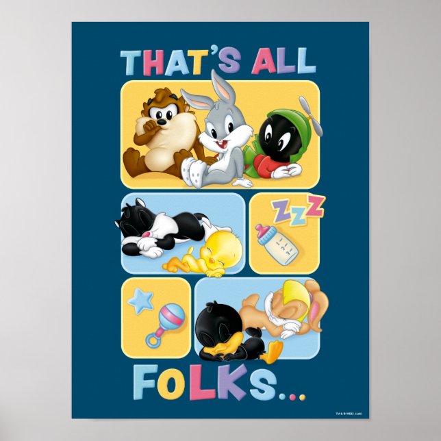 Poster Baby Looney Tunes Characters | That's All Folks (Frente)