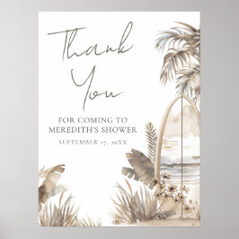 Poster Baby On Board Beach Baby Shower Thank You