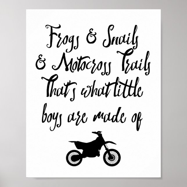 Poster Baby ou Toddler Nursery Motocross Dirtbike Impress (Frente)