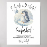 Baby Penguin - chá de fraldas de caça com pacifica