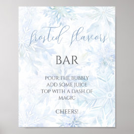 Poster Baby Shower Boy Blue Snowflake Mom-osa Bar 