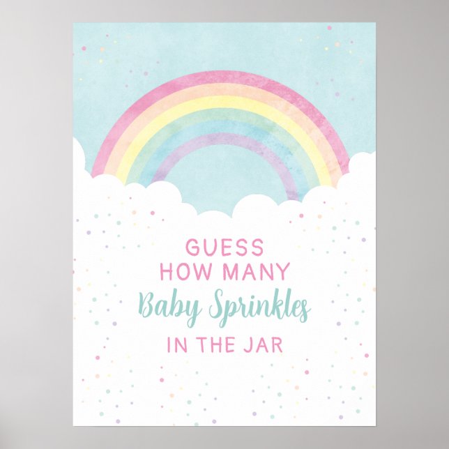 Poster Baby Sprinkles Pastel Atividade Arco-Íris (Frente)