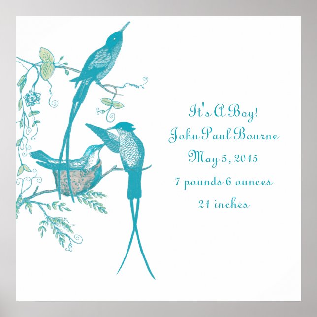 Pôster Baby Stats é um garoto! Novo lançamento do bebê (Frente)