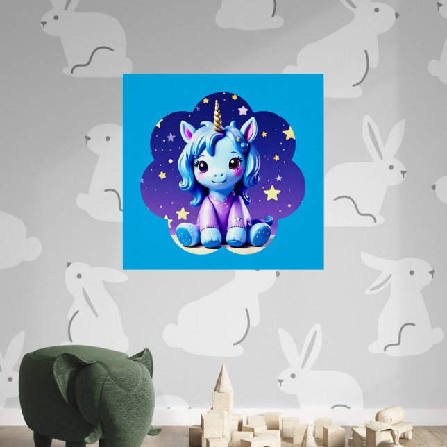 Pôster Baby Unicorn in PJ's Glossy Poster (Criador carregado)