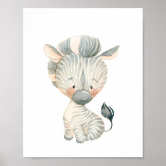 Poster Baby Zebra Nursery Wall Art