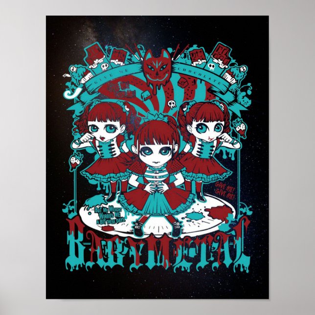 Poster Babymetal me dá chocolate e amor (Frente)