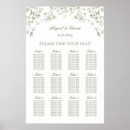 Poster Baby's Breath Wedding Seating Chart