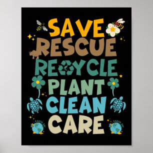 Poster Bacalhau Retro Salve Abelhas Salvando Animais Reci