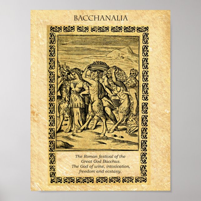 Pôster BACCHANALIA, Deus Baco (Frente)