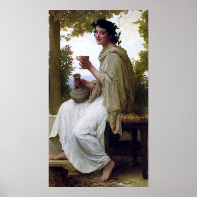 Poster Bacchante por William-Adolphe Bouguereau (Frente)