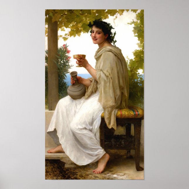 Poster Bacchante por William Bouguereau (Frente)