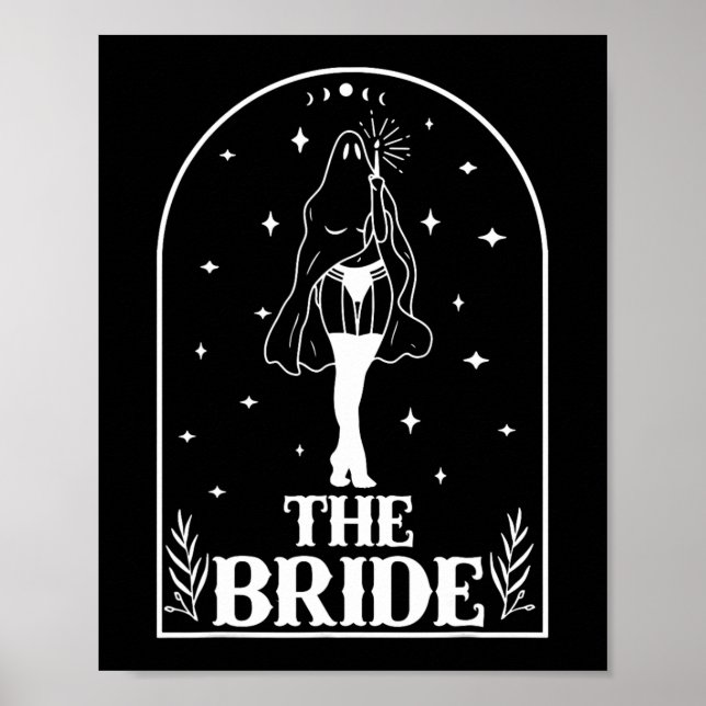 Poster Bachelo de Casamento de Dia das Bruxas Gótico do F (Frente)
