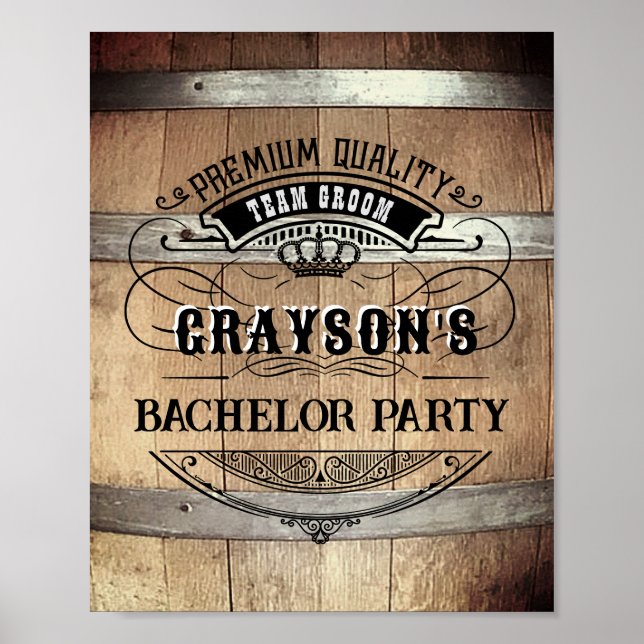 Poster Bachelor Rustic Whiskey (Frente)