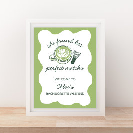 Poster Bachelorette Verde de Matcha Perfeita Bem-vinda