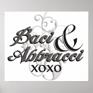 Poster Baci & Abbracci - abraços & beijos - XOXO