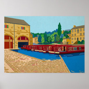 Poster Bacia do Canal de Sowerby Bridge Arte no Estilo Ma