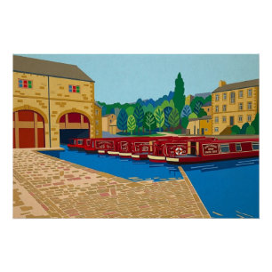 Pôster Bacia do Canal de Sowerby Bridge Arte no Estilo Ma