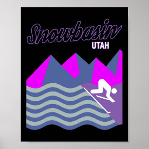 Poster Bacia do Sol Vale do Utah Usa Ski Resort Snowboard