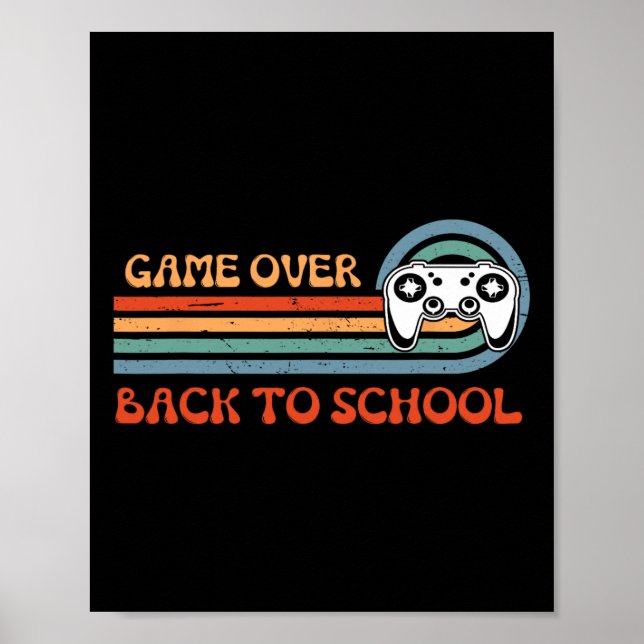 Poster Back To School Fun Game Over Teacher Student Video (Frente)