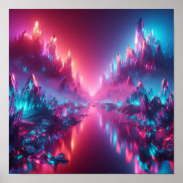 Poster Back to School Futuristic Crystal Glow