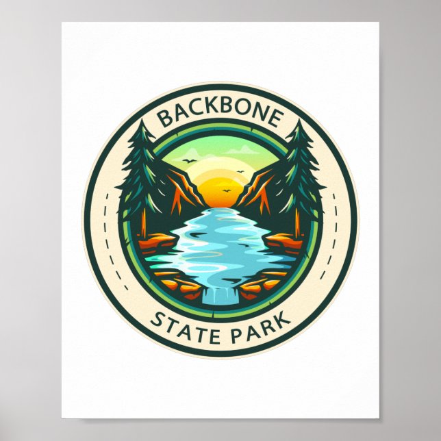 Poster Backbone State Park Crachá de Iowa (Frente)