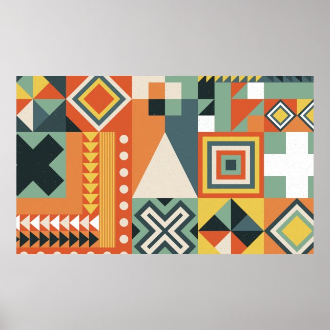 Poster Background collected from geometric shapes in a si (Frente)