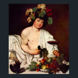 Pôster Baco<br><div class="desc">Esta pintura mostra um Baco jovem. Bacchus também é conhecido ad Dionysus, o deus do vinho. Parece que Bacchus está convidando o espectador a participar de seu vinho. Acredita-se que, por causa da dificuldade de segurar o copo de vinho na mão esquerda mais fraca, o modelo possa tê-lo segurado na...</div>