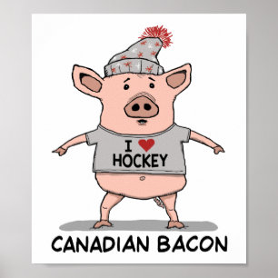 Poster Bacon canadense engraçado e bonito