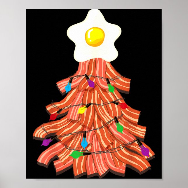 Poster Bacon Christmas Tree Egg Top Shirt _ Funny Rk Love (Frente)