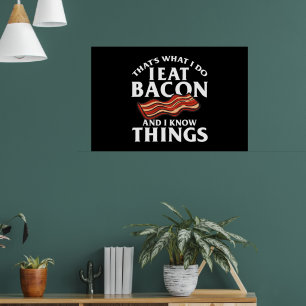 Poster Bacon Engraçado Tiras De Porco Cugado Carne