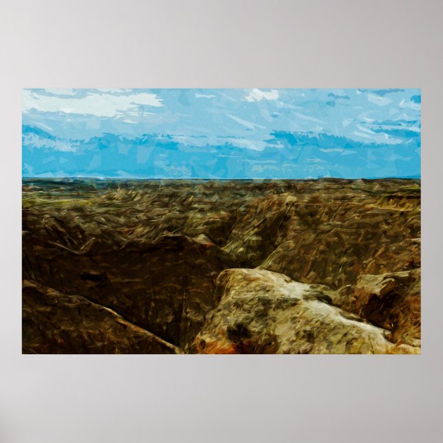 Poster Bad Lands National Park South Dakota Abstrato (Frente)
