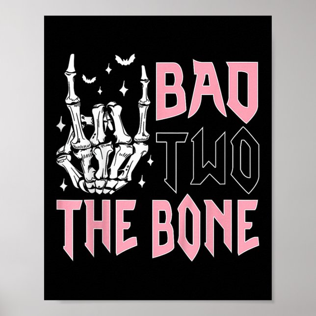 Poster Bad Two The Bone Party Decorations 2 Years Old Bir (Frente)