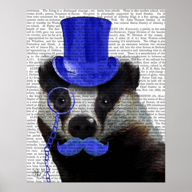 Poster Badger com Chapéu Azul e bigode (Frente)
